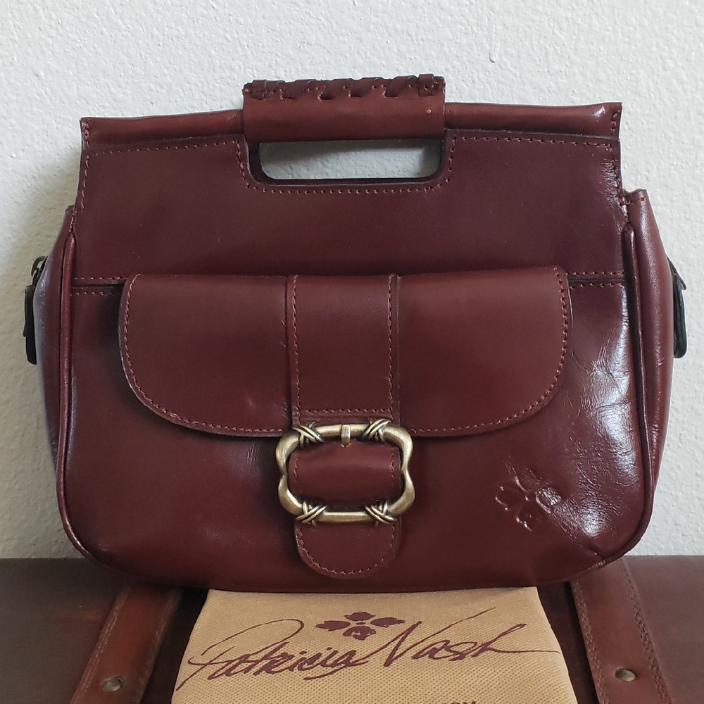 EUC Patricia Nash Ovodda Leather Satchel/Crossbody British Tan